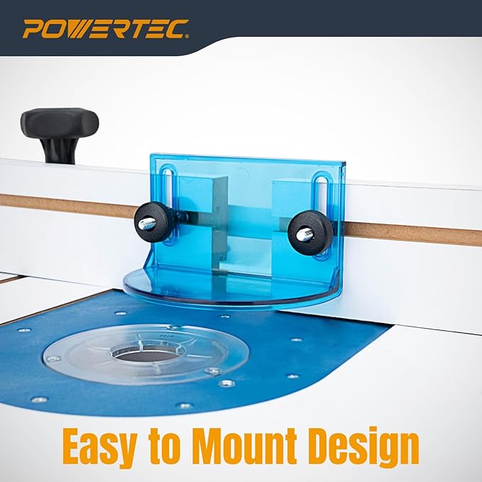 POWERTEC 71538V Adjustable Router Table Bit Guard Kit w/Mounting Hardware for Router Table Fence