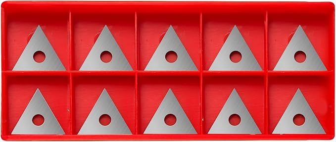 Paint Scraper Blade 1" Triple-Edge Triangle Carbide, 10Pcs Double-Edged Reversible Replacement Blades, Fit for 1in Scraper, for Removing Paint, Glue, Varnish and Rust
