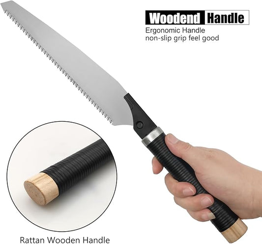 Japanese Pull Saw, 10 Inch Hand Saw with Detachable Blade for Woodworking & Gardening (17TPI)