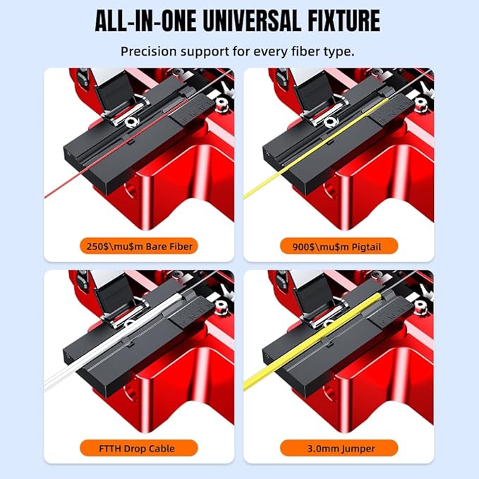 High Precision Fiber Optic Cleaver - Automatic One-Step Fiber Cutting Tool with ??.6째 Precision, 24-Point Tungsten Blade & Detachable Waste Box, 58,000+ Cuts
