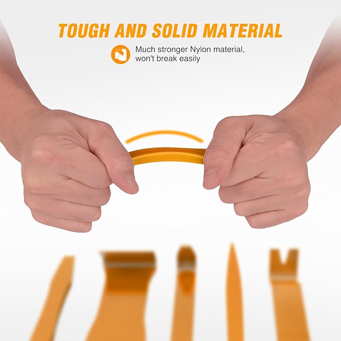 GOOACC 6PCS Auto Trim Removal Tool Kit No-Scratch Tool Kit for Car Audio Dash Window Molding Fastener Remover Tool Kit-Yellow