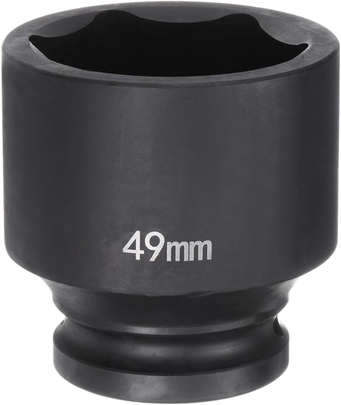 HARFINGTON 6-Point Impact Socket 3/4" Drive 49mm Metric 40Cr Alloy Steel Spindle Axle Nut Impact Socket