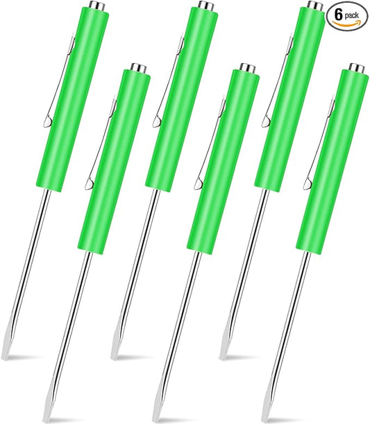 6 Pieces Pocket Screwdriver Mini Tops And magnetic pocket screwdriver with A Single Blade Head for Mechanical, Electrician (Green)