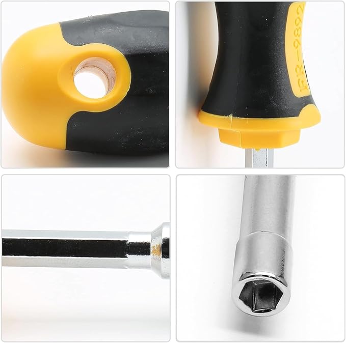 2Pcs 5mm Socket Wrench Screwdrivers High-Carbon Steel Hex Nut Driver for DIY Hand-Making, Repairs
