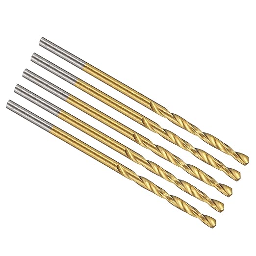PATIKIL 1.4mm Drill Bit, M42 8% Cobalt High-Speed Steel Jobber Straight Shank 135° Titanium Nitride (TiN) Coated for Hard Metal Stainless Steel - 5 Pack