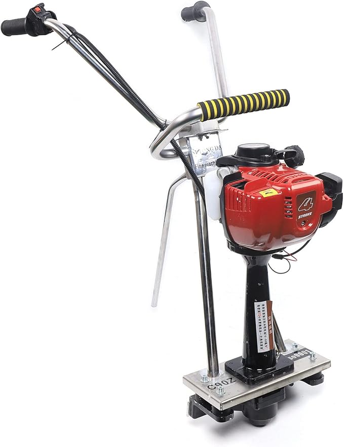 Eapmic Gas Powered Concrete Screed Engine, 4-Stroke 1.2HP 35.8CC Concrete Wet Screed Machine Heavy Duty Stainless Steel Frame Concrete Surface Finishing Vibra Tool Without Leveling Board