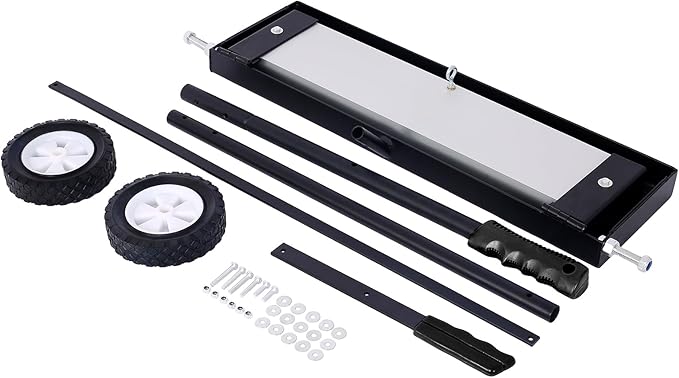 24'' Rolling Magnetic Sweeper with Wheels, Magnetic Broom Havy Duty Push-Type with Release Magnet Sweeper up to 100 lbs for Home, Yard, Lawn, Garden