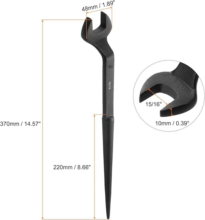 HARFINGTON Single Open End Spanner Wrench 15/16-inch 15 Degree Angle Single Open End SAE Construction Spanner Wrenches with 60째Offset Handle for Automotive Mechanical Maintenance