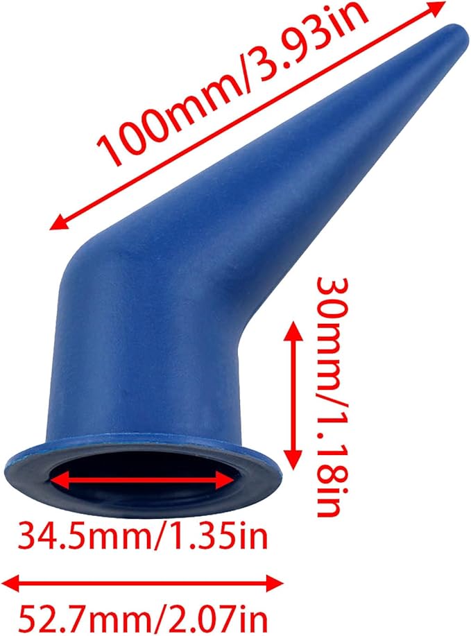 Lovelysp 6PCS Blue sausage grout gun gap-filling tool sausage gun tip 3.93 inches long used for filling seams sealing cracks and bonding materials