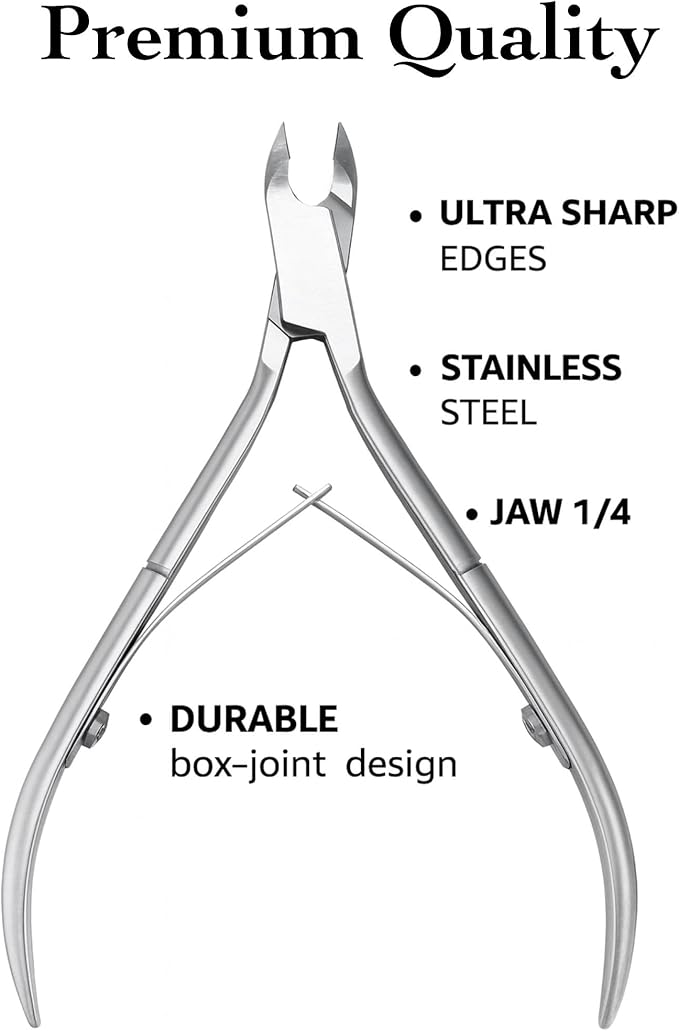 UM Supplies Cuticle Trimmer | Hangnail Remover | Extremely Sharp | Professional Cuticle Nippers | Stainless Steel | Cuticle clippers | Pedicure Manicure Tool (jaw 14) (Double Edge)