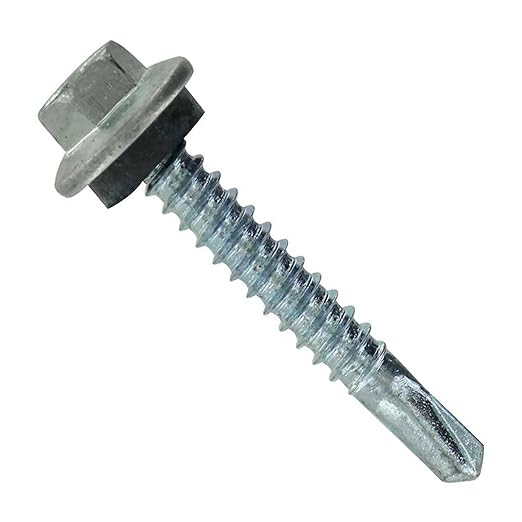 Fasteners Plus ST Fastening Maxx SteelBinder Metal to Metal #12 X 1-1/2" Ash Gray Screws with EPDM Rubber Washer, 250-Count - Designed for Roofing and Siding Panels