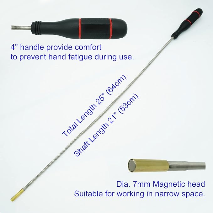 GUTIMORE Flexible Magnetic Pickup Tool, 25" Long Bend-It Magnet Snake Pickup, Bendable Magnetic Pickup 2LB