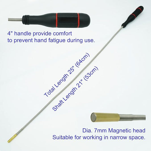 GUTIMORE Flexible Magnetic Pickup Tool, 25" Long Bend-It Magnet Snake Pickup, Bendable Magnetic Pickup 2LB