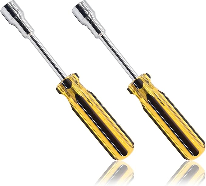 2Pcs 11mm Socket Wrench Screwdriver, Hexagon Nut Driver with Steel Cushion Grip for Easy Hand-Making and Repair Projects