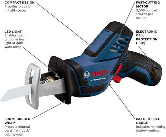Bosch PS60-1A 12V Reciprocating Saw Kit (Reconditioned)