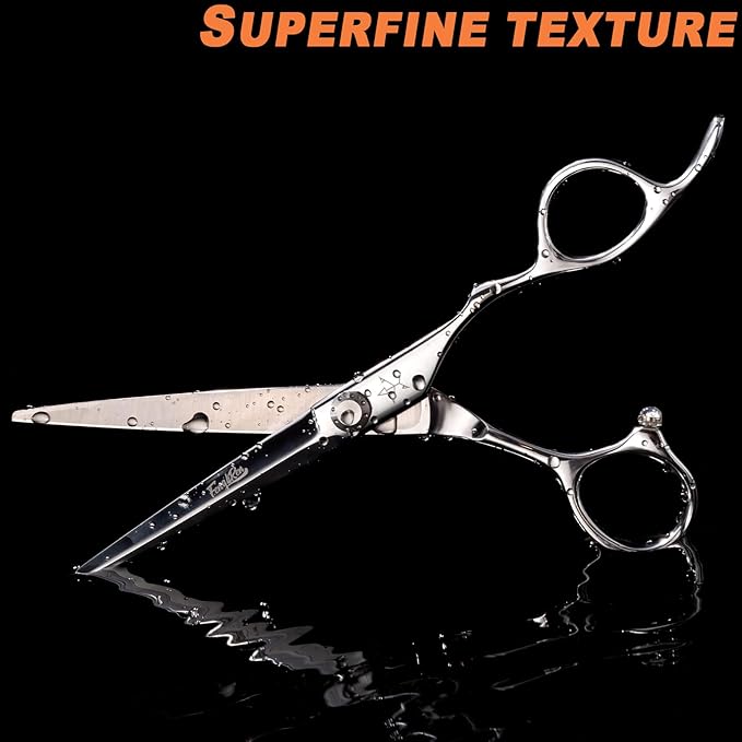 High-end Professional Extremely Very Sharp Barber Hair Cutting Scissors Hairdresser Shears For Hair 6 Inch Haircut Scissor Made Of Stainless Steel Alloy For Hairdressing Salon and Home Use