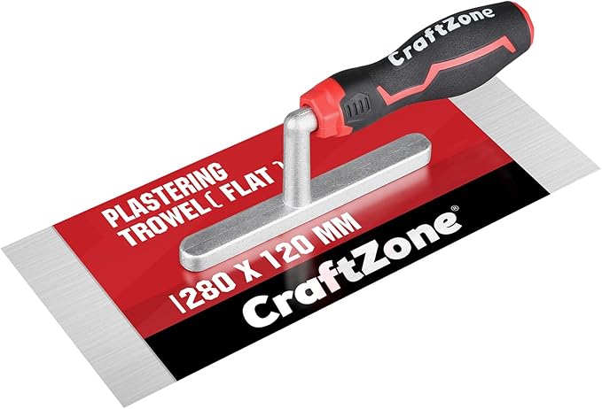 Concrete Trowel 11.02" x 4.72", Concrete Tools Stainless Steel Flat Finishing Trowel with Soft Grip Handle, Drywall Concrete Cement Plastering Tile Masonry Construction Hand Tools