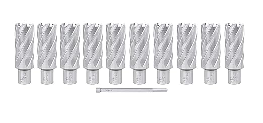 Accusize Industrial Tools 1-1/8 by 2'' Cutting Depth H.S.S. Annular Cutterwith 1 Pc Pilot Pin, 2081-2023Pin