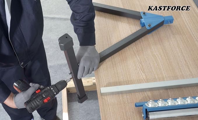 2 of KF3012 Heavy-Duty Roller Stand 300 Lbs Loading Capacity Each (3 in 1 Roller), Adjustable Miter Saw Extension, Folds Flat for Easy Storage