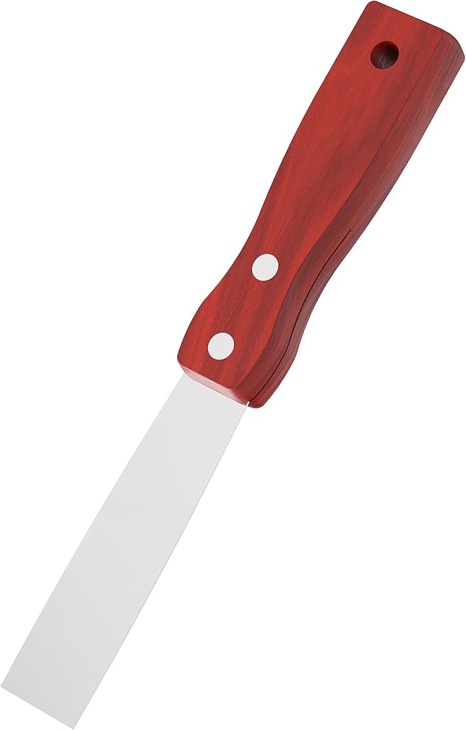 Putty Knife, 1 Inch Stainless Steel Scraper Tool, Wooden Handle Metal Spackle Knives for Drywall, Decals, Wall Paper, Floor Tile, Patching, Painting, Taping, Scraping Coating