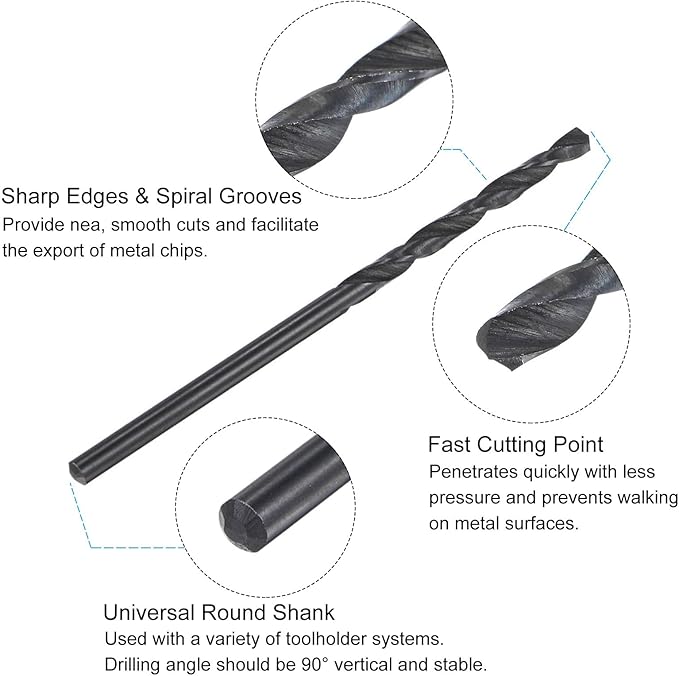 uxcell Metric Tap and Drill Bit Set, M3 x 0.5 Thread Tap & 2.5mm Black Oxide Twist Drill Bit, Straight Flute Tap Tapping Threading Repair Tool Kit