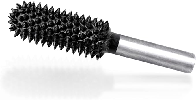 Extreme Ball Nose Rotary Burr, 1??" Shaft, Very Coarse - Woodworking Rotary Rasp File for Dremel, Foredom, DeWalt, Milwaukee - Abrasive Tungsten Carbide (1/2"*1-1/4")