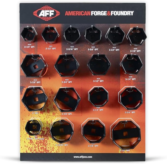 AFF 6 pt and 8 pt Mixed Axel Nut Socket Shop Display with Graphic Overlay Kit, 18501P