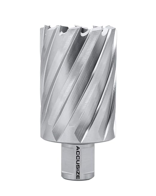 Accusize Industrial Tools 1-11/16 by 2'' Cutting Depth H.S.S. Annular Cutter with 1 Pc Pilot Pin, 2081-2032Pin