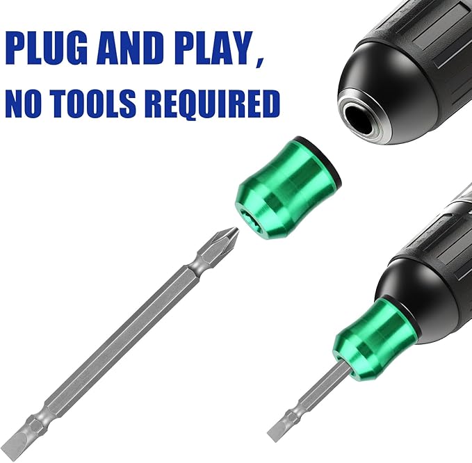 5pcs Strong Magnetic Screw Rings, Screwdriver Magnetic Rings with Non-Slip Design with 4 Double-Ended Screwdriver Bits for Drill Tools Woodworking Home Repairs and DIY Maintenance
