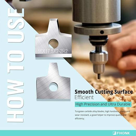 Woodworking Veneer Edge Trimmer Blades 16x17.5x2.0mm-2R2 2-Pcs, Chamfer Plane, Edge Banding Cutter, Manual Planer Blade, Burr Scraper for Board & Wood Surfaces (16x17.5x2-2R2, 2-PCS)