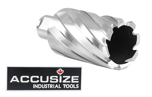 Accusize Industrial Tools 1-7/16'' by 2'' Cutting Depth H.S.S. Annular Cutter with 1 Pc Pilot Pin, 2081-2028Pin