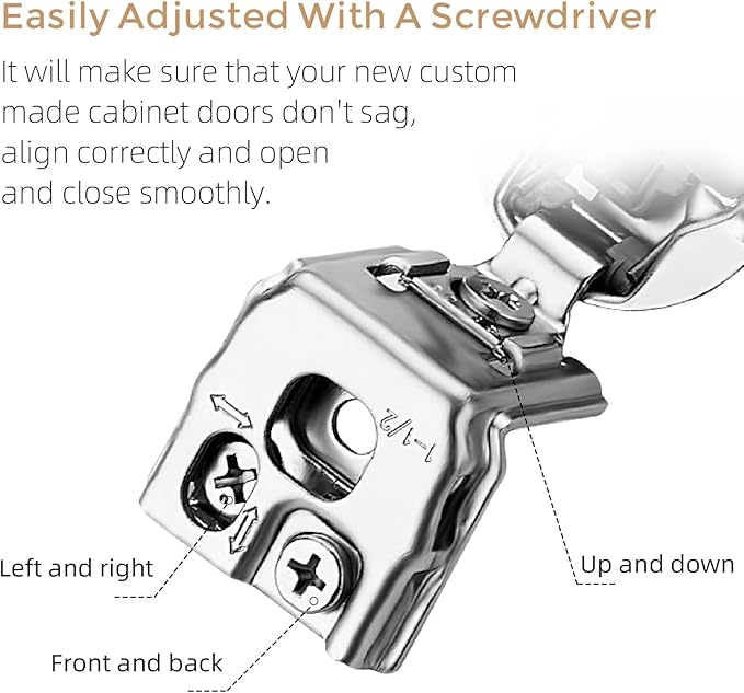 Ravinte 30 Pack 15 Pair 1-1/2 inch Overlay Cabinet Hinges Kitchen Soft Close Hidden Door for Kitchen Cabinet Stainless Steel Adjustable Hinges Satin Nickel Hardware