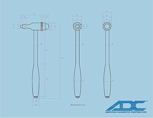 ADC 3694BK Tromner Neurological Reflex Hammer with Built-in Brush