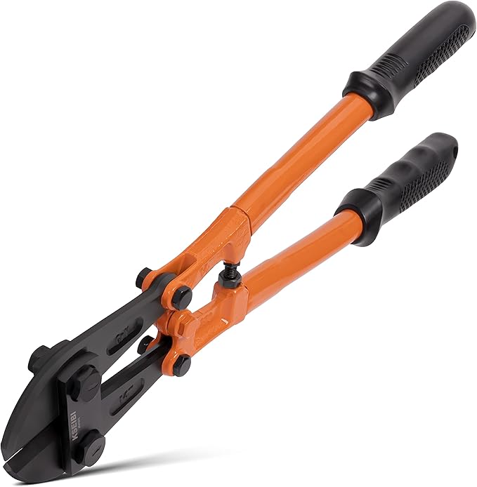 KSEIBI 141575 Small Bolt Cutters 14 inch, Heavy Duty Chrome Vanadium Wire Bolt Cutter with Soft Grip Ergonomic Handle, Ideal for Cutting Small Fences, Steel Wire, Chains, Screws, Locks, and Rivet