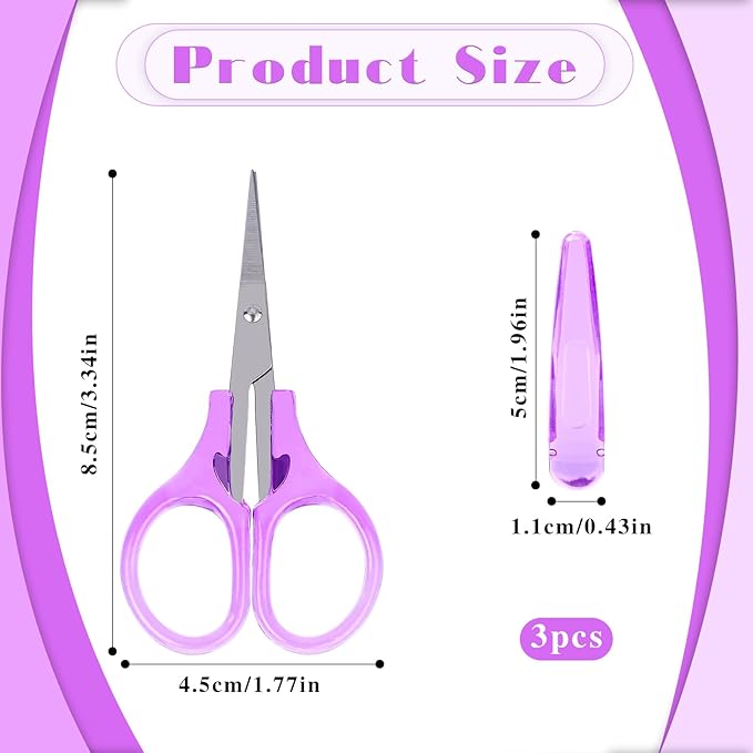 2Pcs Small Scissors All Purpose Craft Scissors Stainless Steel Mini Detail Craft Scissors Precision Straight Fine Tips Design for Paper Cutting,Scrapbooking