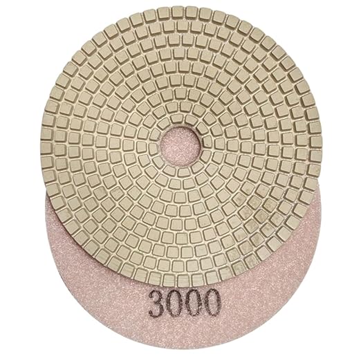 7" Wet Diamond Polishing Pad - 3 Packs of 3000 Grit - White Resin for Granite, Marble, Quartz, Engineered Stone