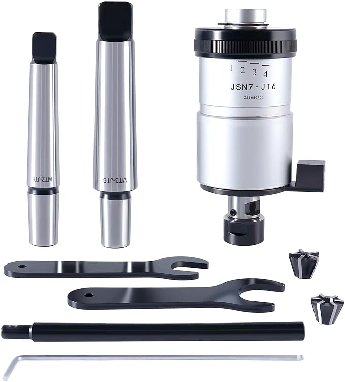 Accusize Industrial Tools - 0-1/4'' Self-Reversing Tapping Head with JT6 Jacobs Taper, Precision Depth Control, for Drill Press, 2600-4002