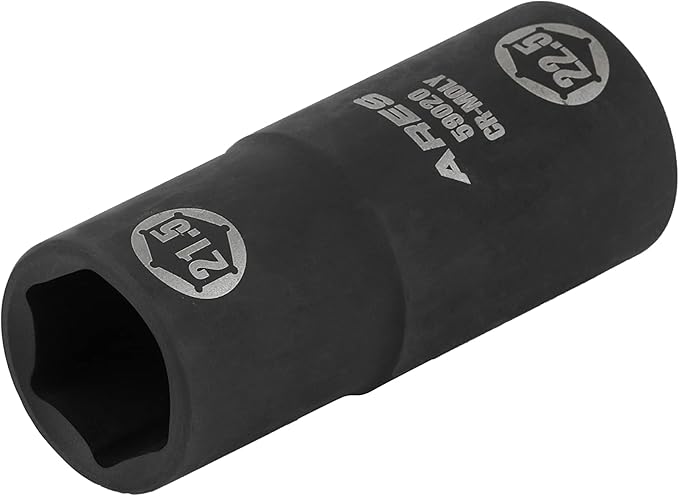 ARES 59020-1/2-inch Drive 21.5 x 22.5mm Half Size Lug Nut Flip Socket - Impact Grade Chrome-Moly Steel ??Remove Warped, Damaged, and Bloated Chrome Capped Lug Nuts