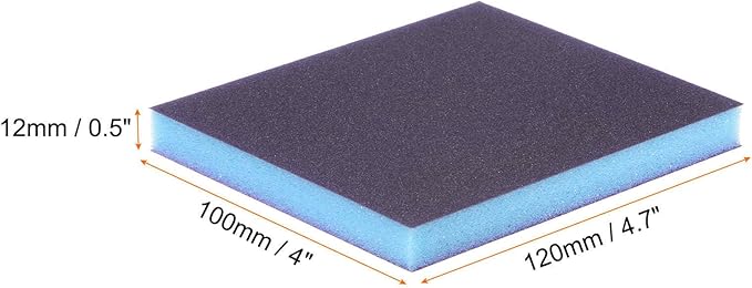 HARFINGTON 16pcs Superfine Sanding Sponge Blocks 800-1000 Grit Foam Sanding Block Pad for Polishing Kitchen Metal Wood Drywall, 120x100x12mm, Purple