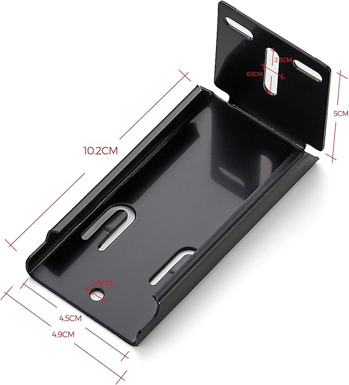 5 Pairs - 10 Pack Black Heavy Duty Rear Mount Brackets for Soft Close Cabinet Drawer Slides, Metal Replacement Part for Full Extension Ball Bearing Side Mount Drawer Track Guide