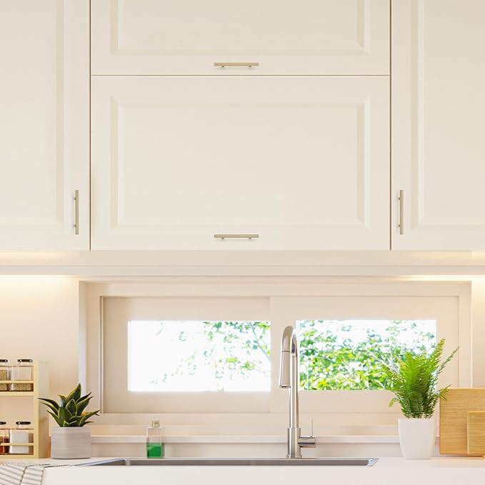 JOY DECOR 25 Pack Champagne Bronze Cabinet Pulls ??6-3/8 Inch Length, 4 Inch (102mm) Hole Center ??Stainless Steel Kitchen Cabinet Handles for Drawer and Cupboard