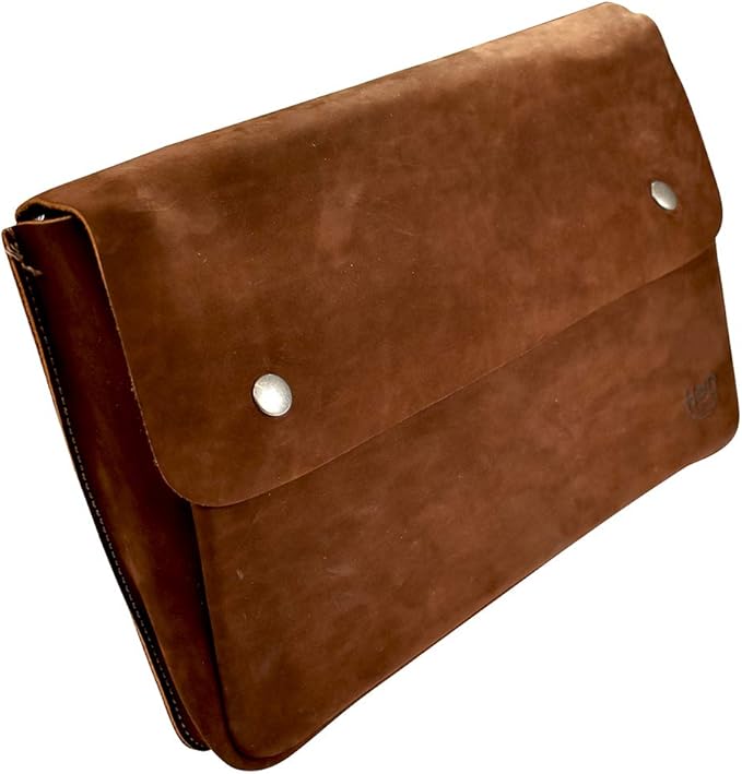 Hide & Drink, Vintage Folder Document Holder, File Case, A5 Binder, Envelope Portfolio, Pencil Pouch, Full Grain Leather, Handmade, Swayze Suede