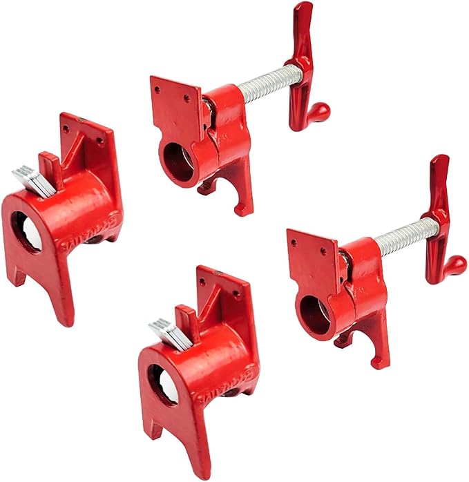 COGNATIVE 3/4" 2-Pack Pipe Clamp for Woodworking Heavy Duty Cast Iron Quick Release Pipe Clamps with stand Home Improvement, Workshop and Construction Site
