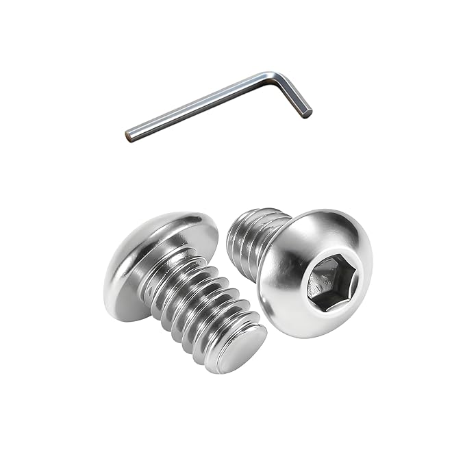 Metuja M5-0.8x10mm 100Pcs, Button Head Socket Cap Bolts Screws, Stainless Steel, Professional Set Screw, Clear and Complete Full Thread, Silver Bright Finish Furniture Bolt, Allen Hex Drive
