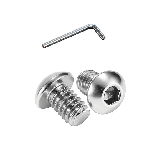 Metuja M5-0.8x10mm 100Pcs, Button Head Socket Cap Bolts Screws, Stainless Steel, Professional Set Screw, Clear and Complete Full Thread, Silver Bright Finish Furniture Bolt, Allen Hex Drive