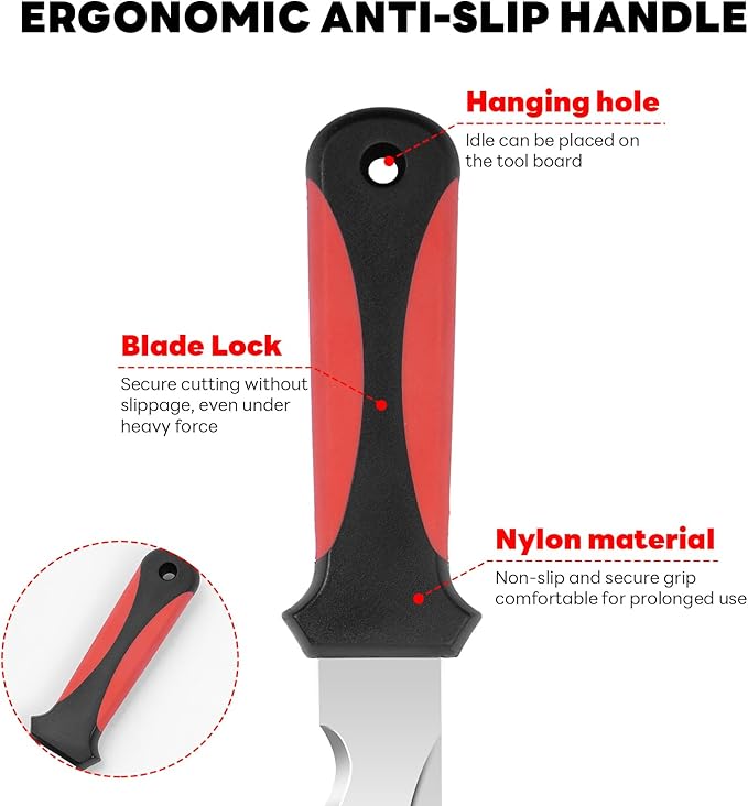 Insulation Knife & Sod Cutter Knife, 11.14-Inch Stainless Steel Sharp Double Sided Blade for foam insulation, Rockwool and Lawn Repair