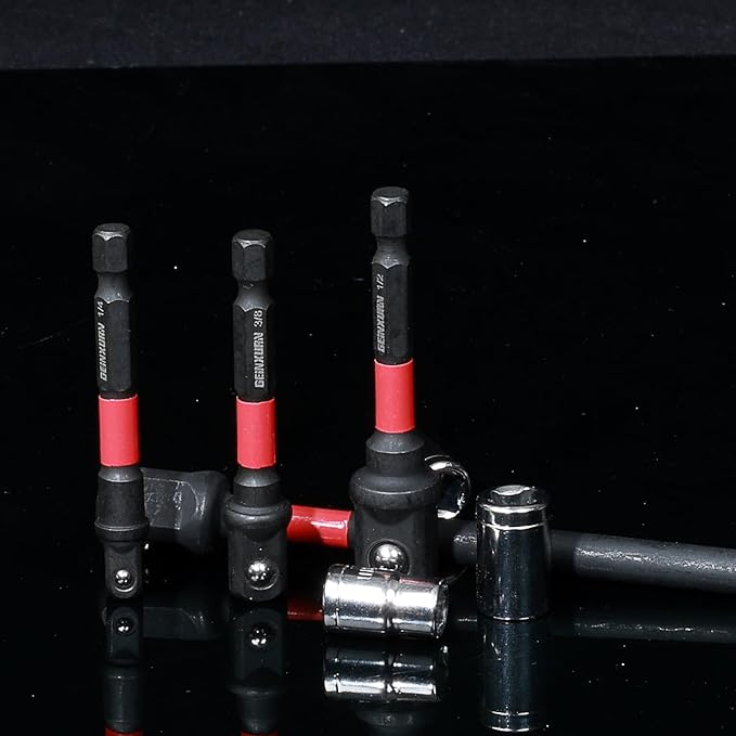 3Pcs Impact Socket Adapter Set,1/4" 3/8" and 1/2" Drive, 3Inches Extension Bit with Holder, Adapt Your Power Drill to High Torque Impact Wrench
