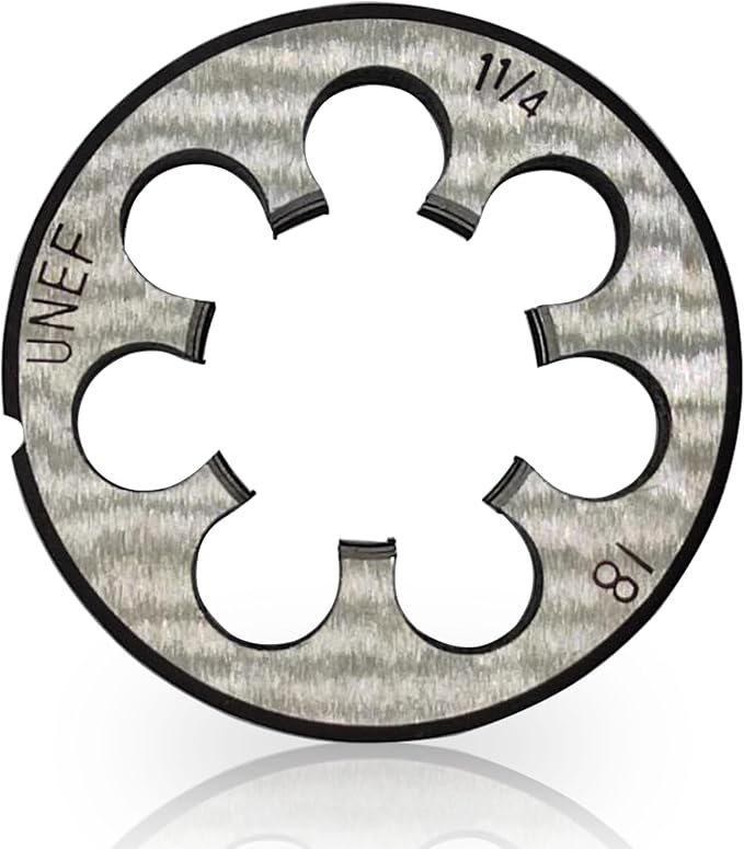 Lzcdelyxiao 1 1/4"-18 Die UNEF 1-1/4"-18 TPI Right Hand Nominal Diameter 1 1/4" Thread Per Inch 18 Fin Thread Tolerance Grade 2B Right Hand Thread High Speed Steel HSS