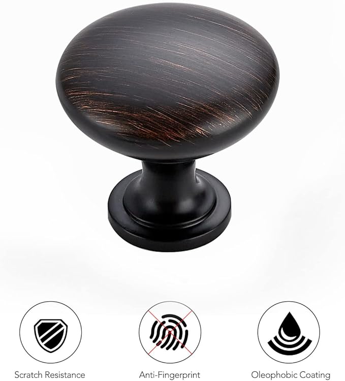 Ravinte 10 Pack Cabinet Knobs and Pulls - Oil Rubbed Bronze and Brass for Cabinets, Dressers, and Drawers