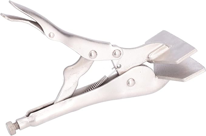 locking Sheet Metal Tool, Flat Locking Pliers Steel Adjustable Flat Head Vise Locking Grip Pliers for Connecting Welding Parts10 Inch